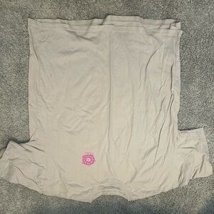 NATURAL LIFE Light Beige Short Sleeve Tee with Pink Logo